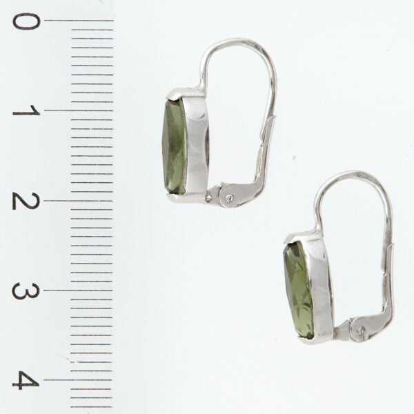 Orecchini in argento con moldaviti 029n