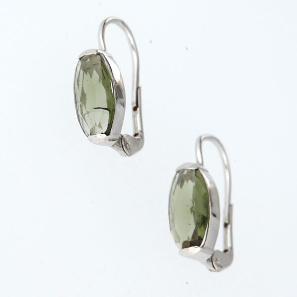 Orecchini in argento con moldaviti 029n