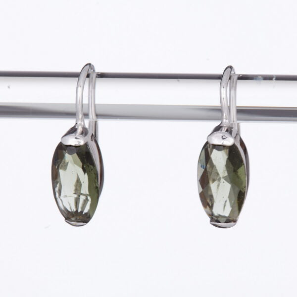 Orecchini in argento con moldaviti 029n