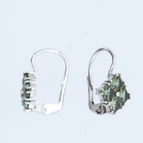 Orecchini in argento con moldaviti 3535