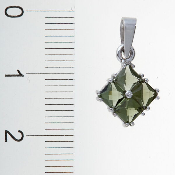 Pendente in argento con moldaviti 3535