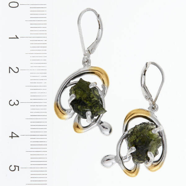 Orecchini in argento con natural moldaviti 9713