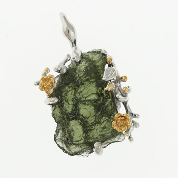 Pendente in argento con moldavite 9717