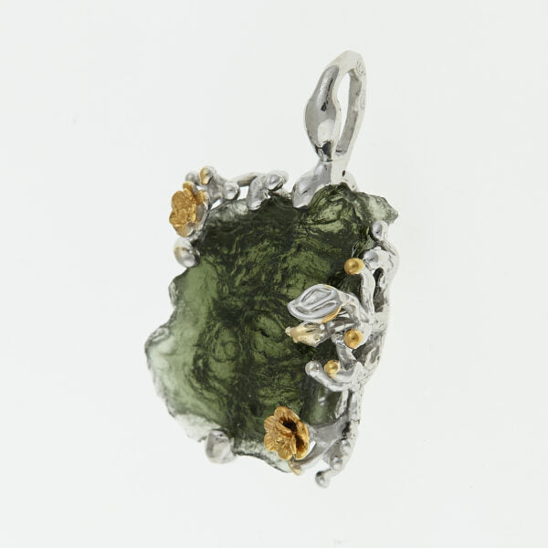 Pendente in argento con moldavite 9717