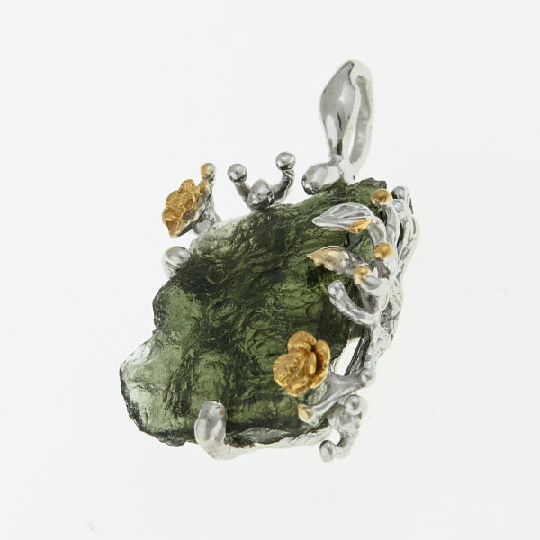 Pendente in argento con moldavite 9717