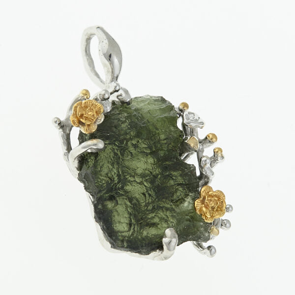 Pendente in argento con moldavite 9717