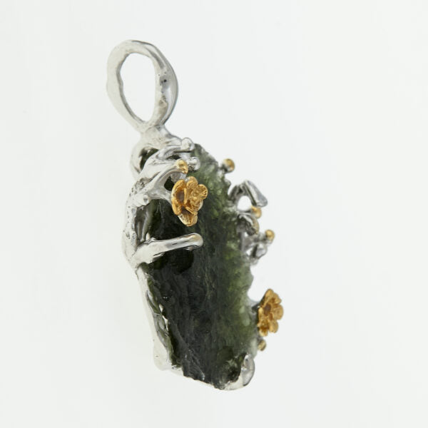 Pendente in argento con moldavite 9717