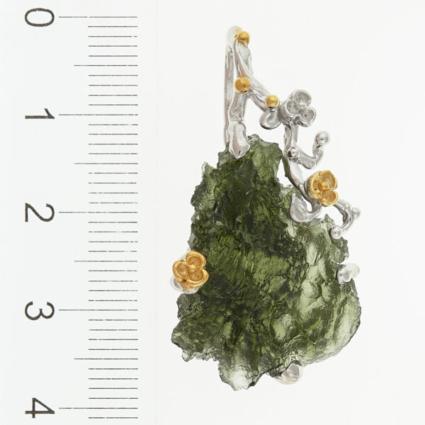 Pendente in argento con moldavite 9718