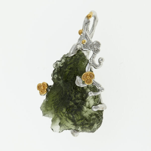 Pendente in argento con moldavite 9718