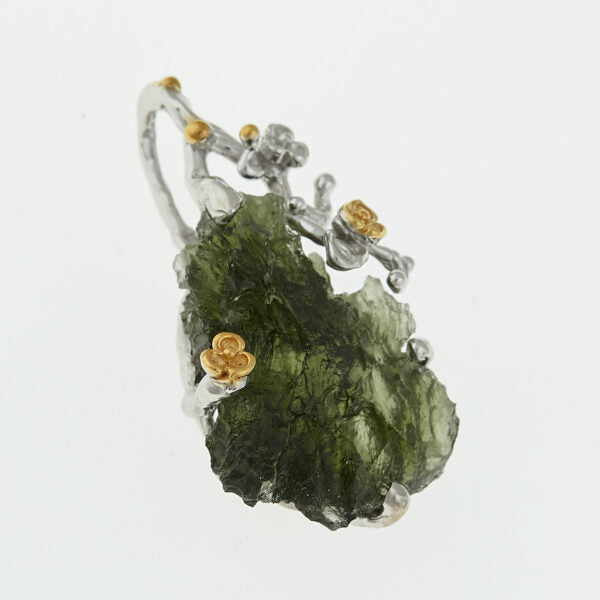 Pendente in argento con moldavite 9718