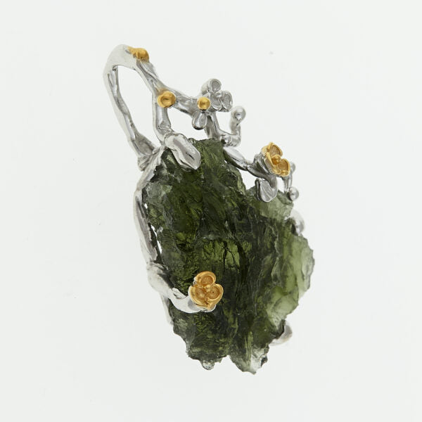 Pendente in argento con moldavite 9718