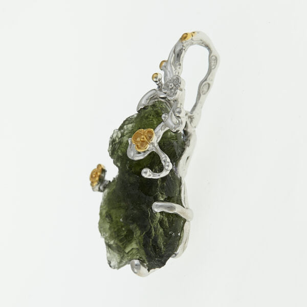 Pendente in argento con moldavite 9718