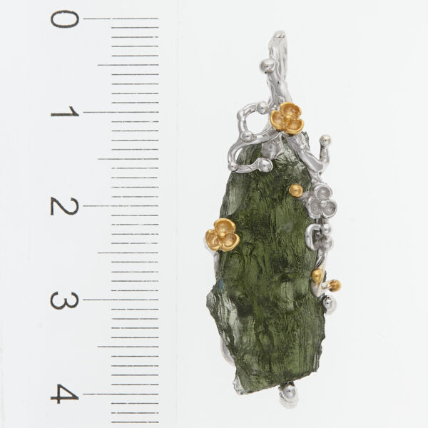 Pendente in argento con moldavite 9719