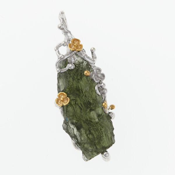 Pendente in argento con moldavite 9719
