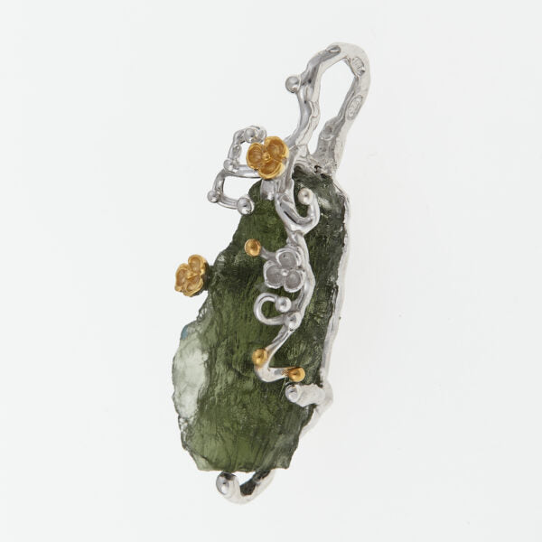 Pendente in argento con moldavite 9719
