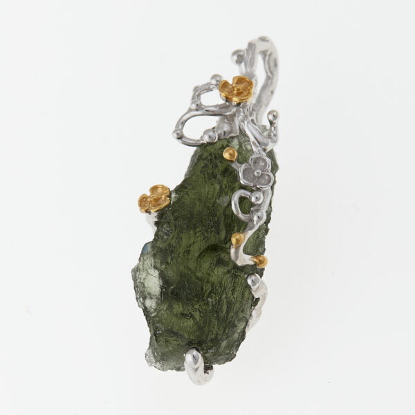 Pendente in argento con moldavite 9719