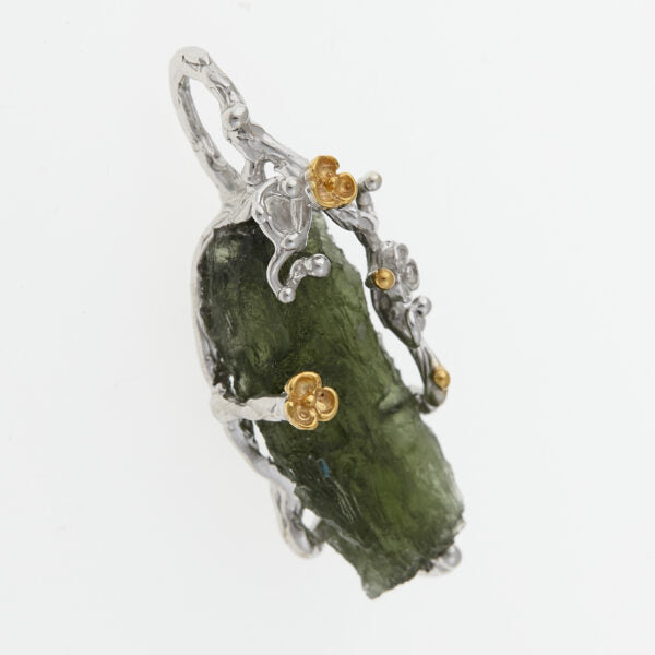 Pendente in argento con moldavite 9719