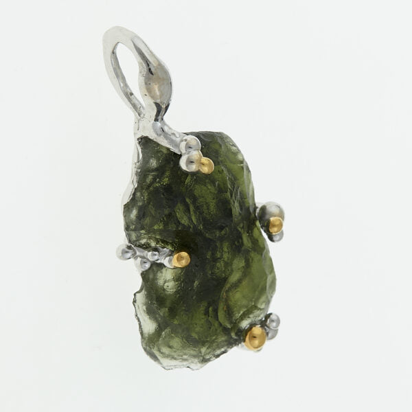 Pendente in argento con moldavite 9721