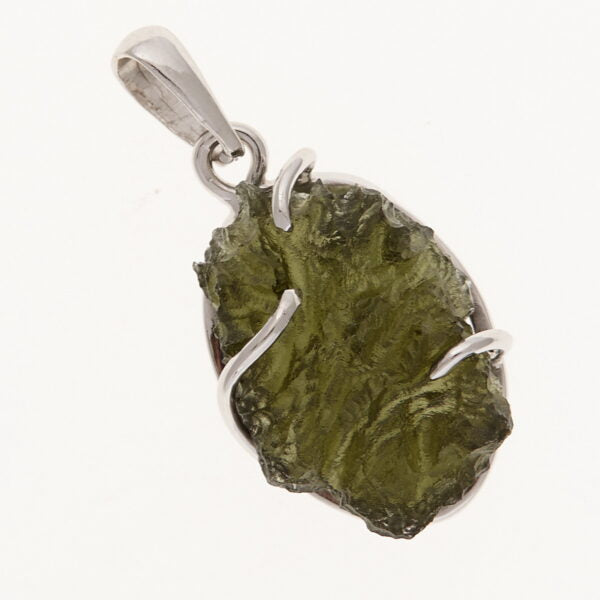 Pendente in oro con a moldavite 7839