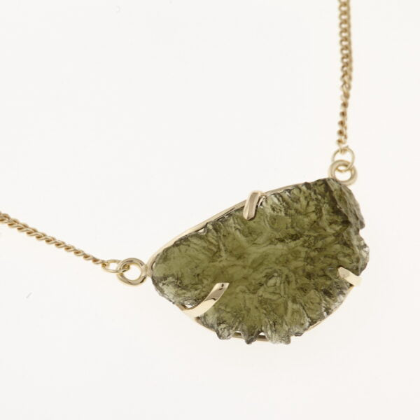 Collana d'oro con moldavite 7976