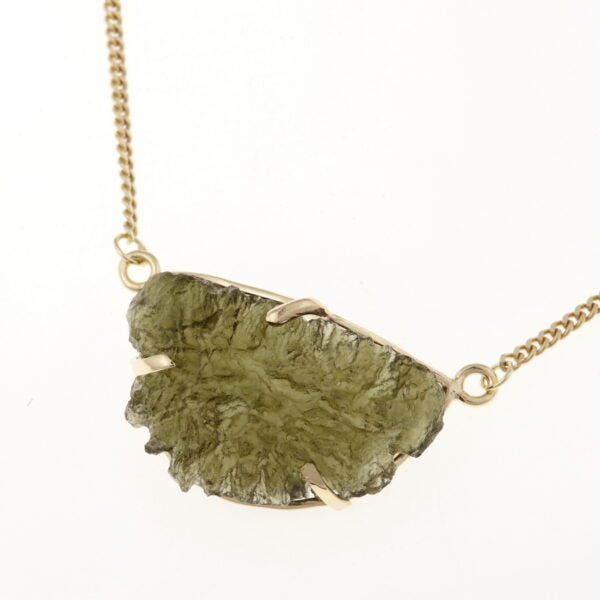 Collana d'oro con moldavite 7976