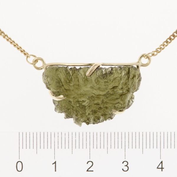 Collana d'oro con moldavite 7976