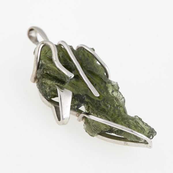 Pendente in argento con moldavite – shoe 8581