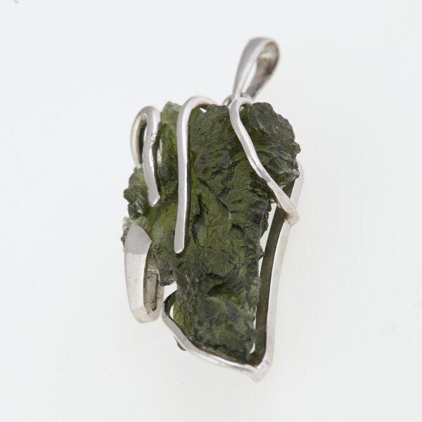 Pendente in argento con moldavite – shoe 8581