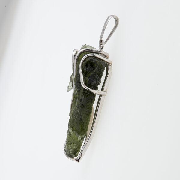 Pendente in argento con moldavite – shoe 8581