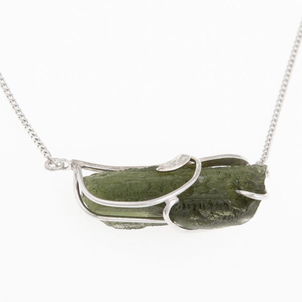 Collana d'argento con moldavite 8648