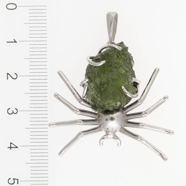 Pendente in argento con moldavite – spider 8652