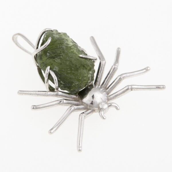 Pendente in argento con moldavite – spider 8652