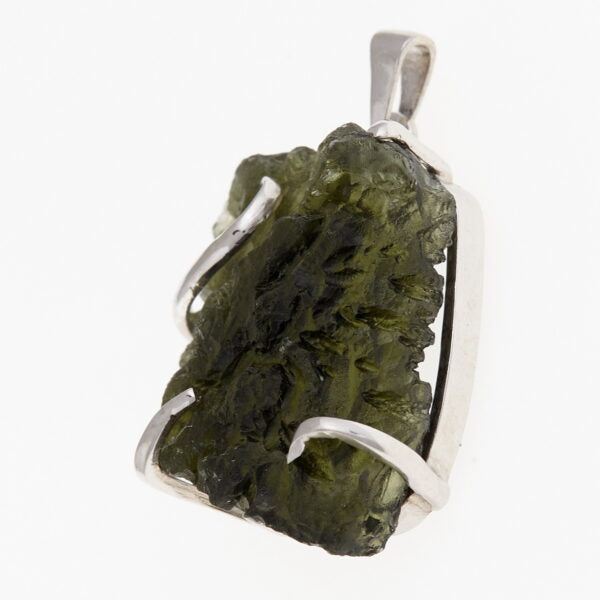 Pendente in argento con moldavite 8662