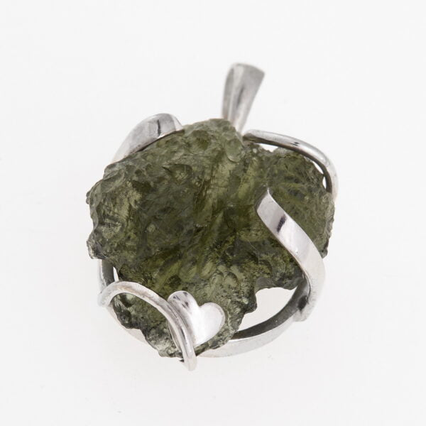 Pendente in argento con moldavite 9091