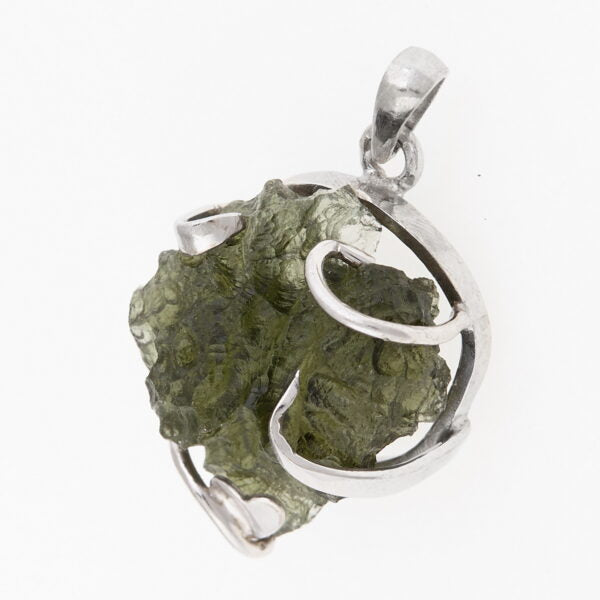 Pendente in argento con moldavite 9091