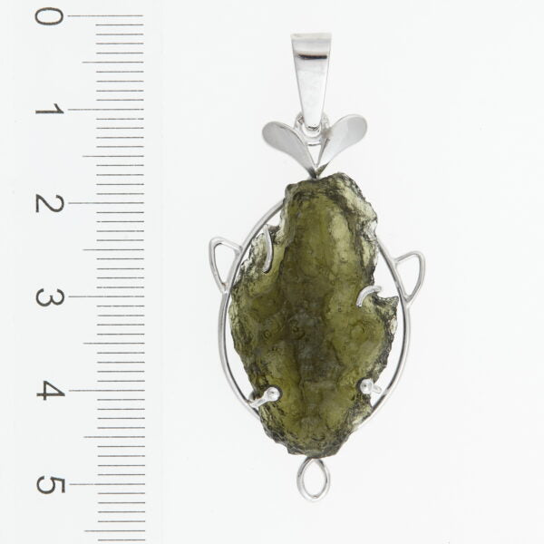 Pendente in argento con moldavite – fish 7805