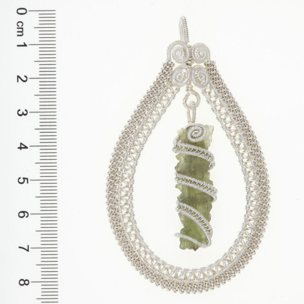 Pendente in argento con moldavite 5966