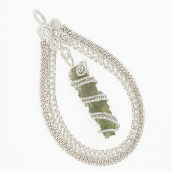 Pendente in argento con moldavite 5966