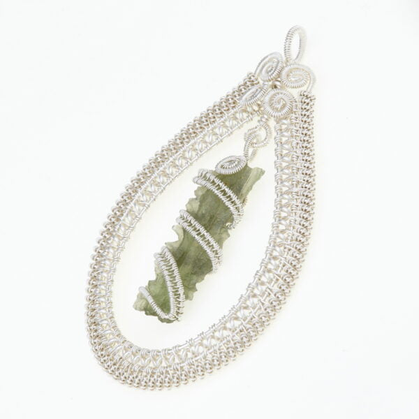 Pendente in argento con moldavite 5966