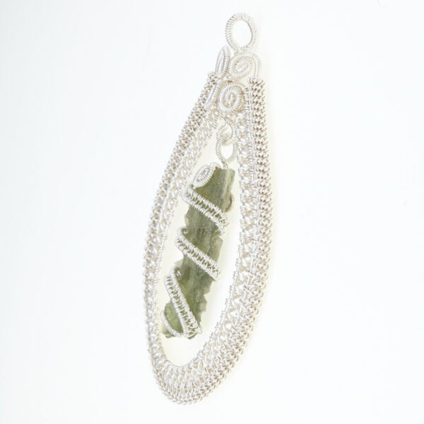 Pendente in argento con moldavite 5966