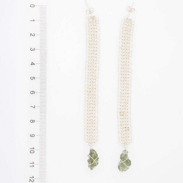 Orecchini in argento con natural moldaviti 6610