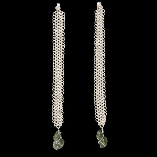 Orecchini in argento con natural moldaviti 6610