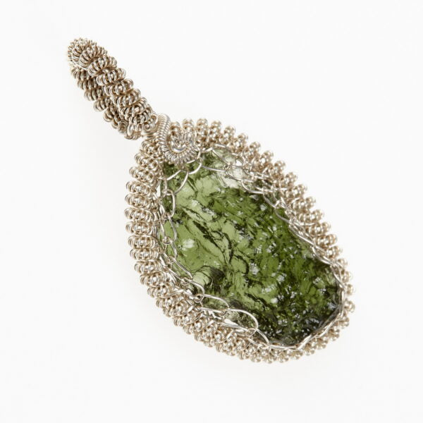 Pendente in argento con moldavite 7703