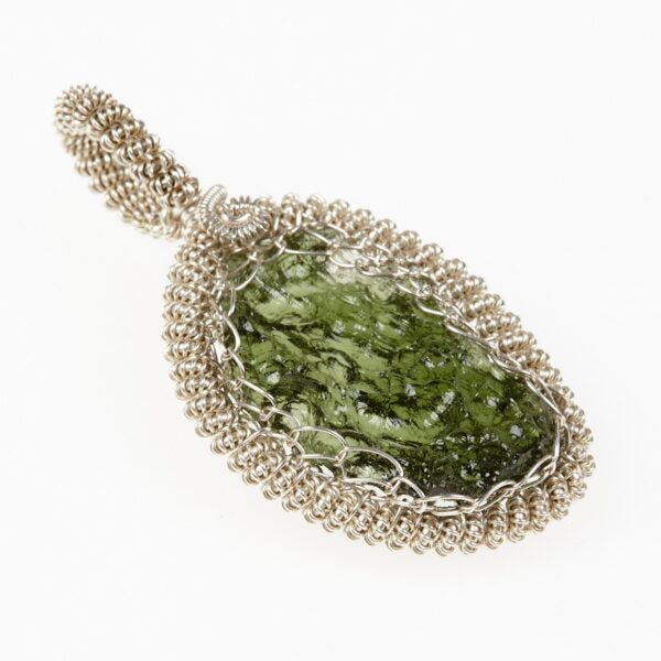Pendente in argento con moldavite 7703