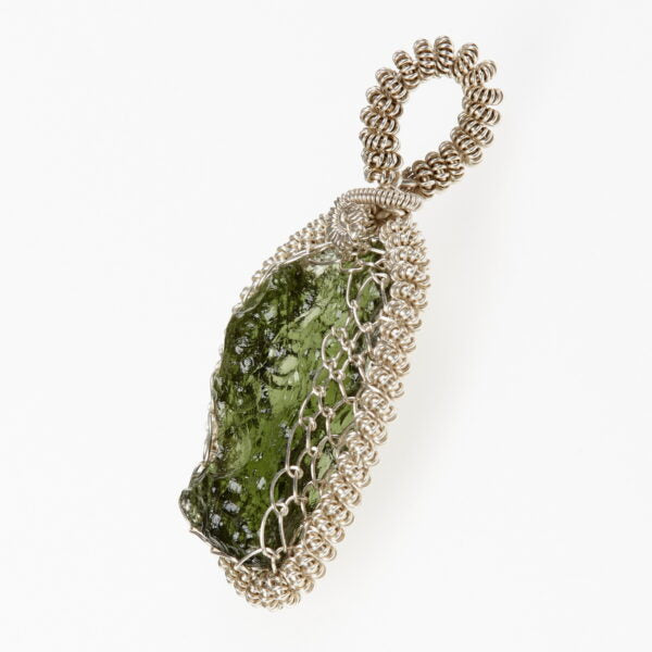 Pendente in argento con moldavite 7703