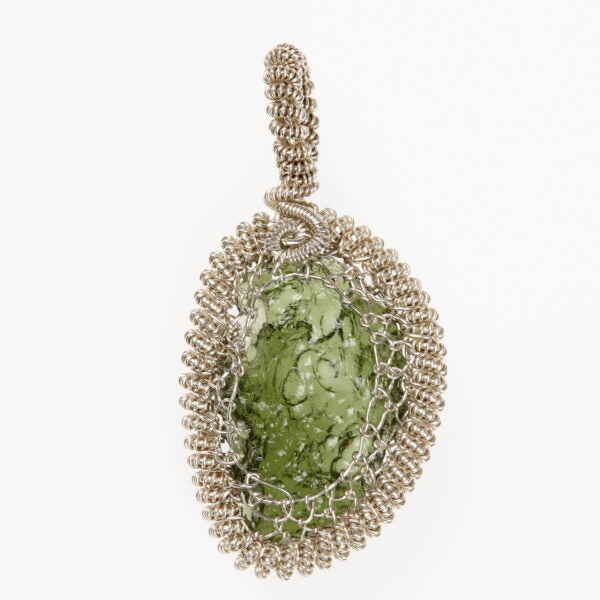 Pendente in argento con moldavite 7703