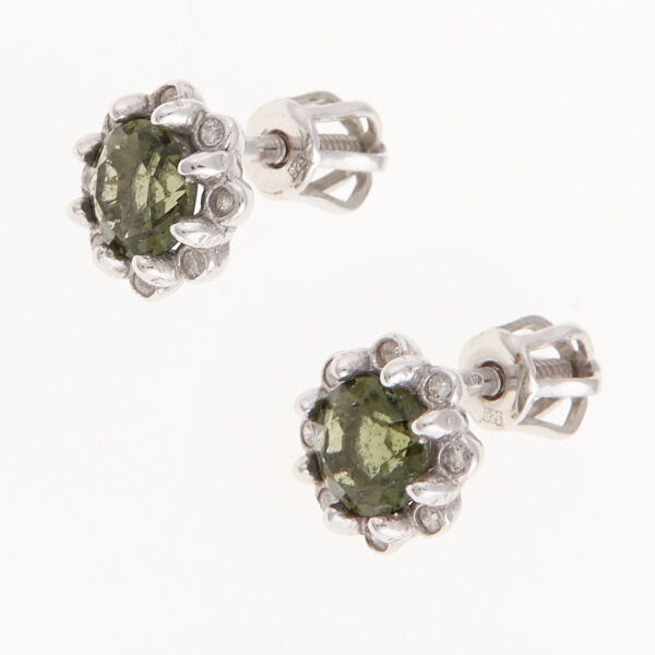 Orecchini in argento con moldaviti e zirconi 2125-3