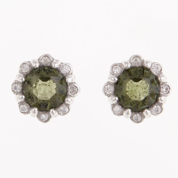 Orecchini in argento con moldaviti e zirconi 2125-3