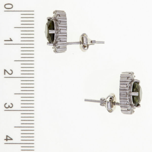 Orecchini in argento con moldaviti e zirconi 054