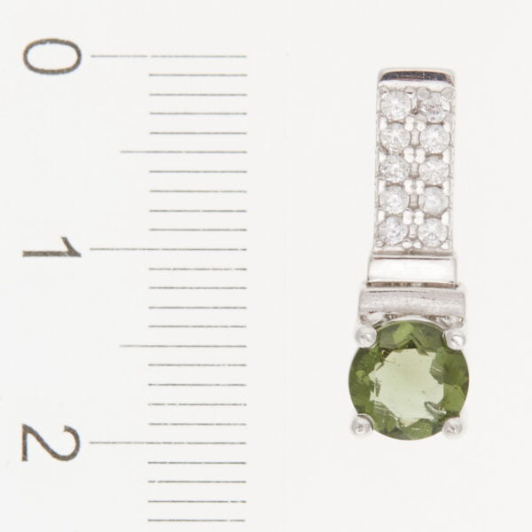Pendente in argento con moldavite e zirconi 598